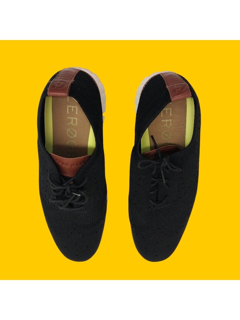 Cole Haan 11.5M Black Knit Oxford Shoes Lightweight Lace-Up Comfort Casual Mens
